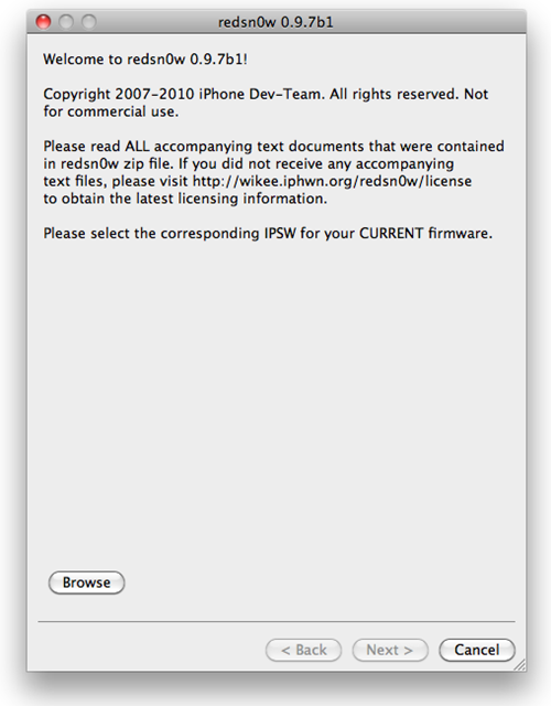 Redsn0w 0.9.7 Beta 2
