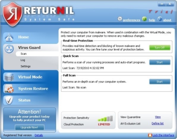 Returnil System Safe